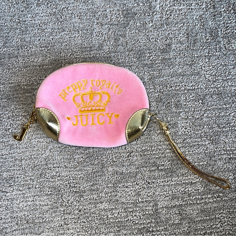 Juicy Couture Pink and Gold Crown Wristlet